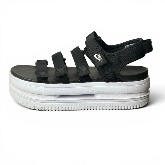 Nike Shoes - Nike Icon Classic Sandals Women's Size 10 Black White Platform Strappy Casual